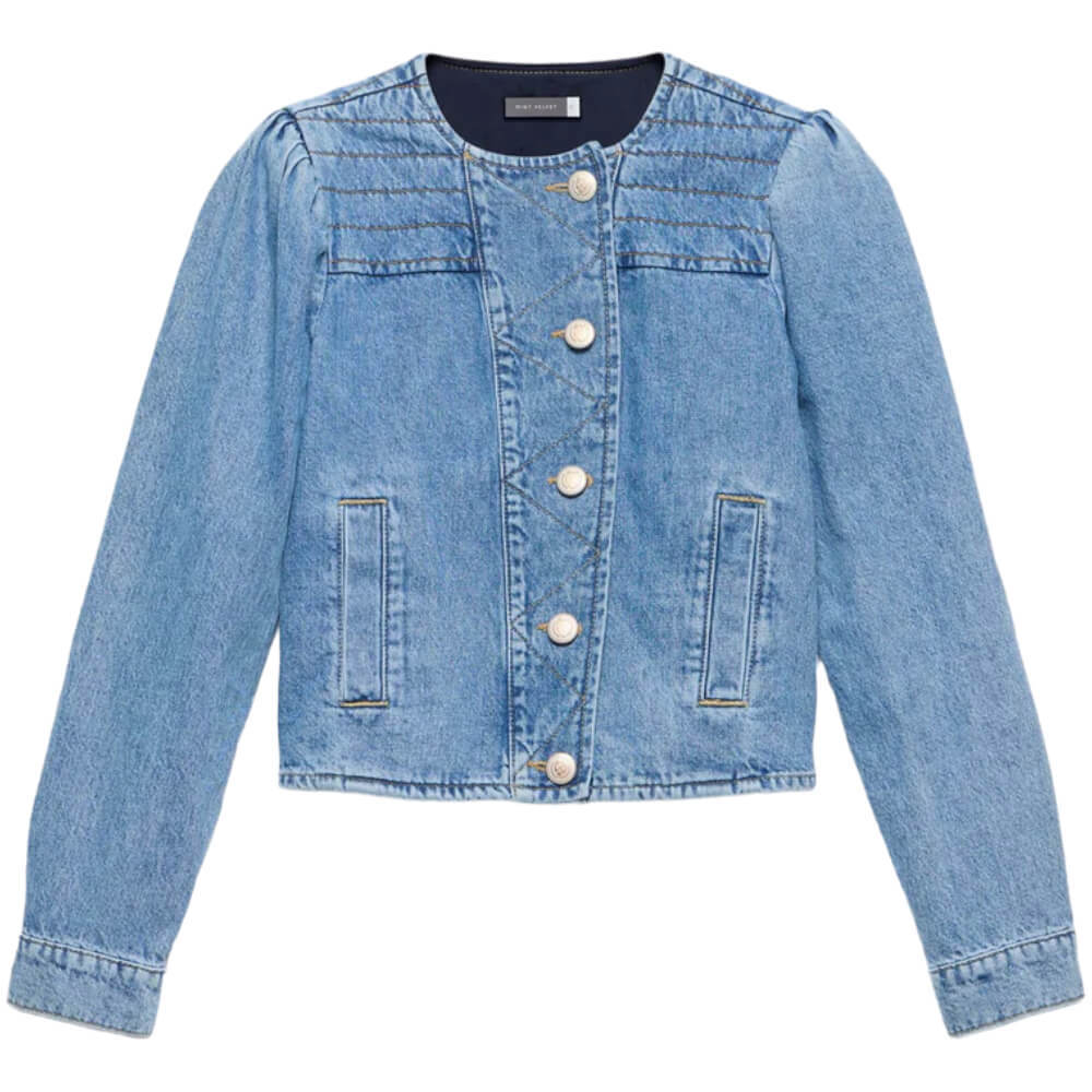 Mint Velvet Indigo Puff Sleeve Denim Jacket